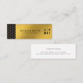 Gouden geometrische shimmer | Hex Trim MUA Mini Visitekaartje (Voorkant / Achterkant)