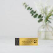 Gouden geometrische shimmer | Hex Trim MUA Mini Visitekaartje (Staand voorkant)