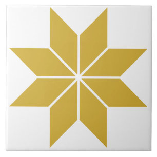 Gouden geometrische ster  keramische tegel tegeltje