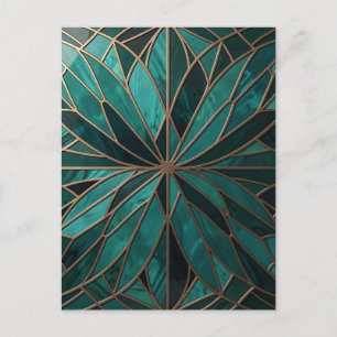 Gouden geometrische stervende patroon Art Deco lux Briefkaart
