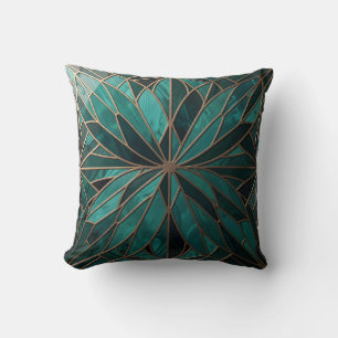 Gouden geometrische stervende patroon Art Deco lux Kussen