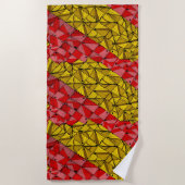 Gouden geometrische strepen – Luxe Abstract Strandlaken (Voorkant)