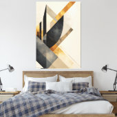 Gouden Geometrische Symfonie Canvas Afdruk (Insitu (Slaapkamer))