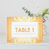 Gouden Geometrische Tafel Nummers Kaart (Staand voorkant)