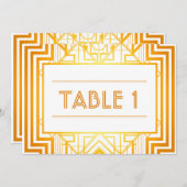 Gouden Geometrische Tafel Nummers Kaart (Voorkant / Achterkant)