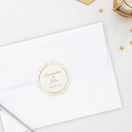 Gouden Geometrische Trouw Envelope Zegellak Sticke Ronde Sticker