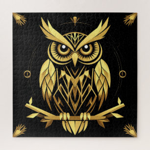 Gouden Geometrische Uil Illustratie Legpuzzel