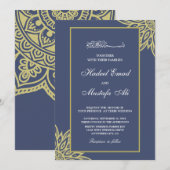 gouden geometrische uitnodiging voor een moslim hu (Voorkant / Achterkant)