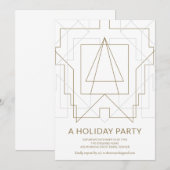 Gouden Geometrische Vakantie Party uitnodiging (Voorkant / Achterkant)