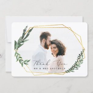 gouden geometrische waterverf bedankkaart