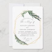 gouden geometrische waterverf groen kaart (Voorkant)