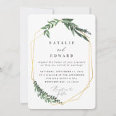 gouden geometrische waterverf groen kaart (Voorkant)