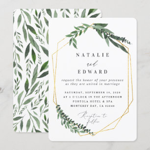 gouden geometrische waterverf groen kaart