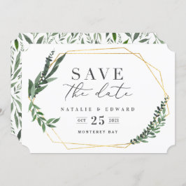 gouden geometrische waterverf groen kaart