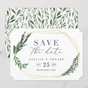 gouden geometrische waterverf groen kaart