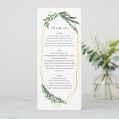 Gouden geometrische waterverf groen menu (Staand voorkant)