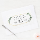 gouden geometrische waterverf groen rechthoekige sticker (Envelop)