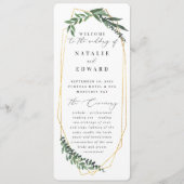 gouden geometrische waterverf programmakaart (Voorkant)