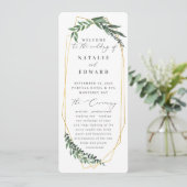 gouden geometrische waterverf programmakaart (Staand voorkant)