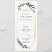 gouden geometrische waterverf programmakaart (Achterkant)