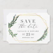 gouden geometrische waterverf save the date (Voorkant)