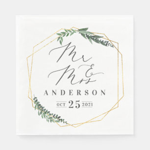 gouden geometrische waterverf servet