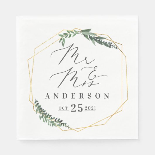 gouden geometrische waterverf servet (Voorkant)