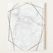 Gouden Geometrische Witte Marmeren Abstracte Zakel Planner (Achterkant)