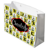 GOUDEN GEPERSONALISEERDE GYMNAST KERSTCADEAU TAS LARGE CADEAUTASJE (Achterkant Gekanteld)