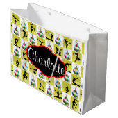 GOUDEN GEPERSONALISEERDE GYMNAST KERSTCADEAU TAS LARGE CADEAUTASJE (Voorkant Gekanteld)