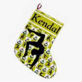 GOUDEN GEPERSONALISEERDE GYMNAST MEISJE KERSTKOUS GROTE KERSTSOK (Voorkant (Hangend))