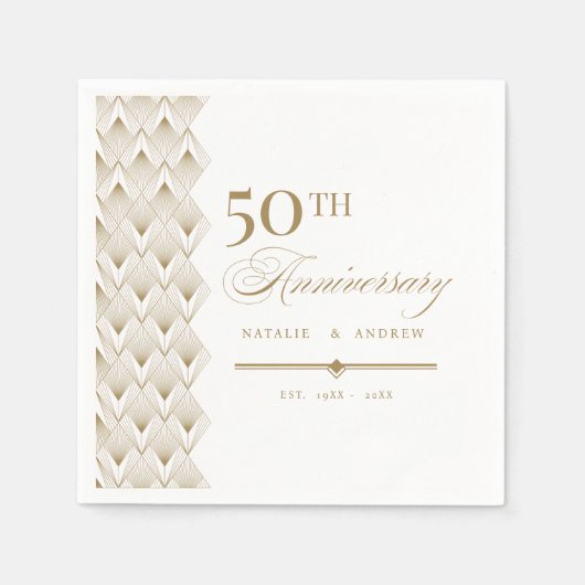 Gouden gepersonaliseerde Jubilea servet (Voorkant)