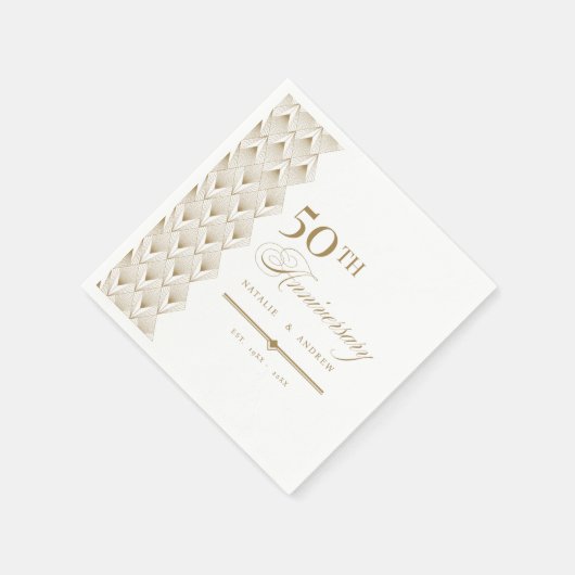 Gouden gepersonaliseerde Jubilea servet (Hoek)