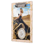 Gouden Gepersonaliseerde Meisje Mode Modern Elegan Klembord (Links)