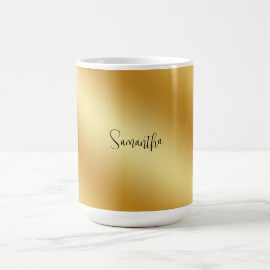 Gouden gepersonaliseerde naam koffiemok (Center)