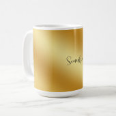 Gouden gepersonaliseerde naam koffiemok (Voorkant links)