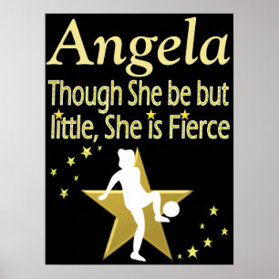 GOUDEN GEPERSONALISEERDE VOETBAL MEISJE POSTER