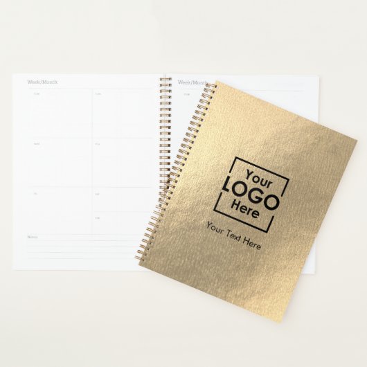 Gouden Gepersonaliseerde Zakelijke Logo Tekst Bedr Planner (Display)