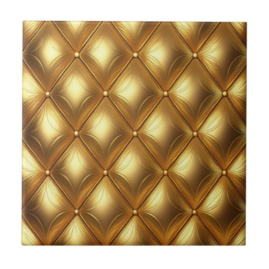 Gouden Geplooid Ontwerp  Tegeltje (Voorkant)