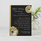 Gouden Gerbera Madelief 50ste verjaardag Kaart (Staand voorkant)