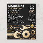Gouden Gereedschap, Auto Mechanic & Reparaties Adv Flyer (Voorkant)