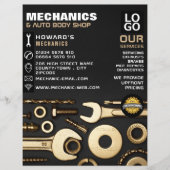 Gouden Gereedschap, Auto Mechanic & Reparaties Adv Flyer (Voorkant)