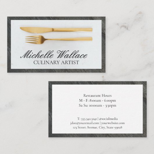 gouden gereedschap | Cultuur Visitekaartje (Voorkant / Achterkant)