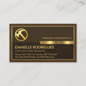 Gouden Gereedschap Op Bruine Lagen Goud Lijst Visitekaartje (Voorkant)