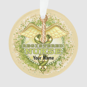 Gouden Geregistreerde Verpleegster caduceus Ornament