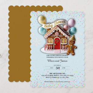 Gouden Gerenommeerde Huis Baby Shower Kaart
