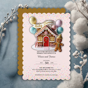 Gouden Gerenommeerde Huis Baby Shower Kaart
