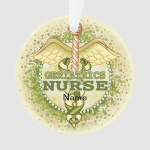 Gouden Geriatrische Verpleegster Caduceus Ornament