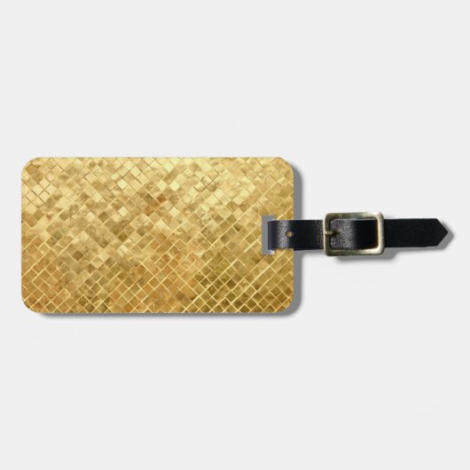 Gouden Geruite Schubben Bagagelabel (Voorkant horizontaal)