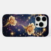 Gouden gespikkelde bloemen Case-Mate iPhone case (Achterkant (horizontaal))